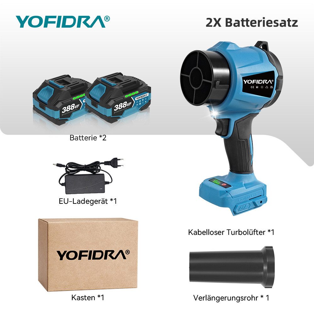 Yofidra Akku-Gebläse Bürstenloses Laubbläser 300 m/s günstig online kaufen