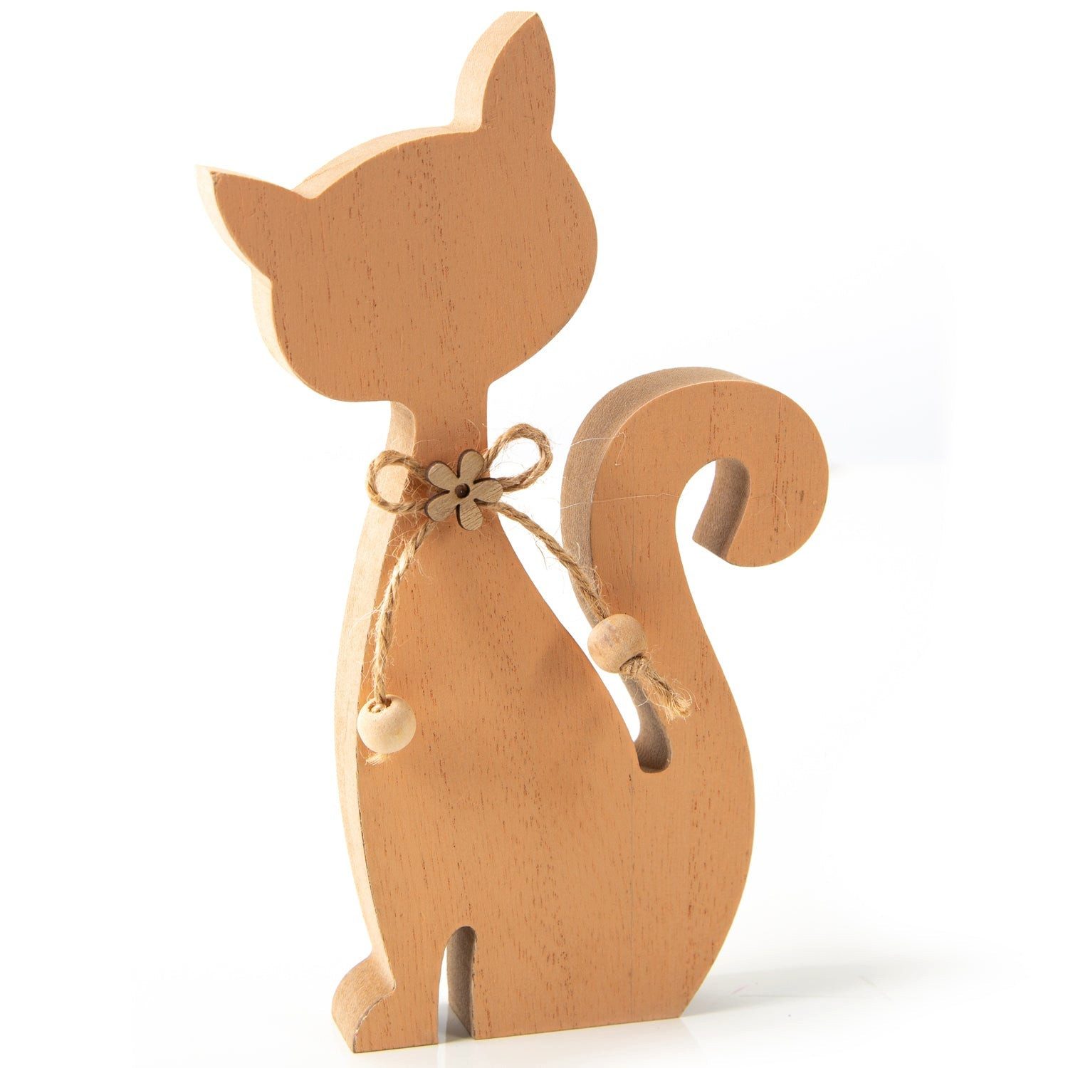 Logbuch-Verlag Dekofigur Katze aus Holz Dekofigur zum Hinstellen Geschenk Geburtstag Muttertag
