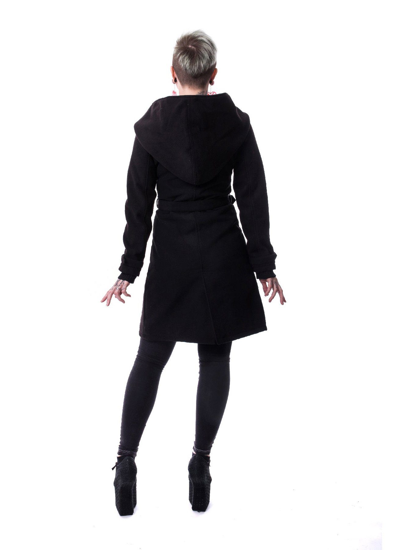 Vixxsin Wintermantel Decay Coat Schwarz Punk Rock Winterjacke günstig online kaufen