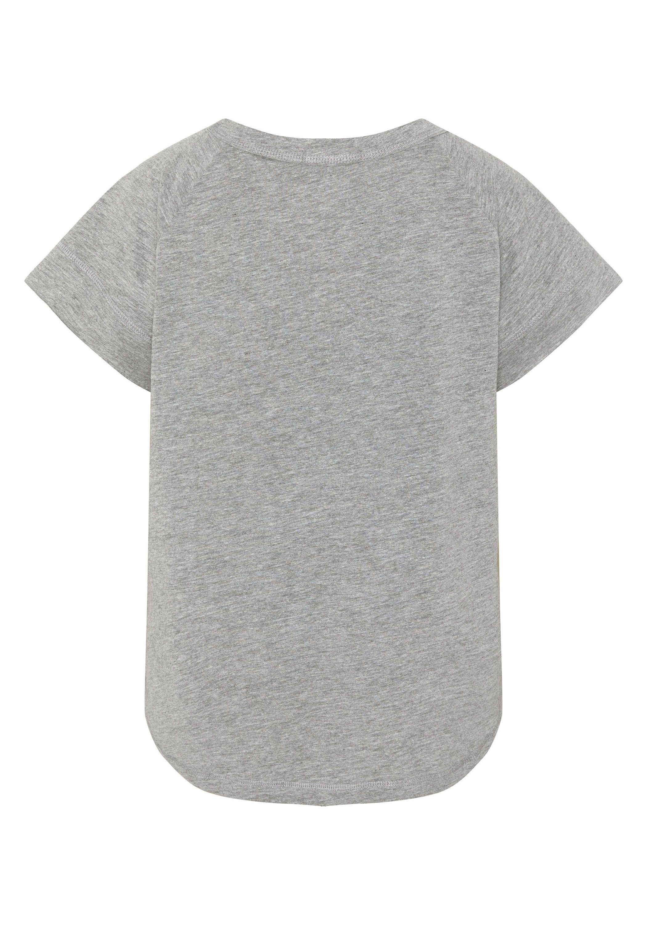mit Chiemsee 1 Print-Shirt Neutral T-Shirt Melange Gray Halsausschnitt weitem