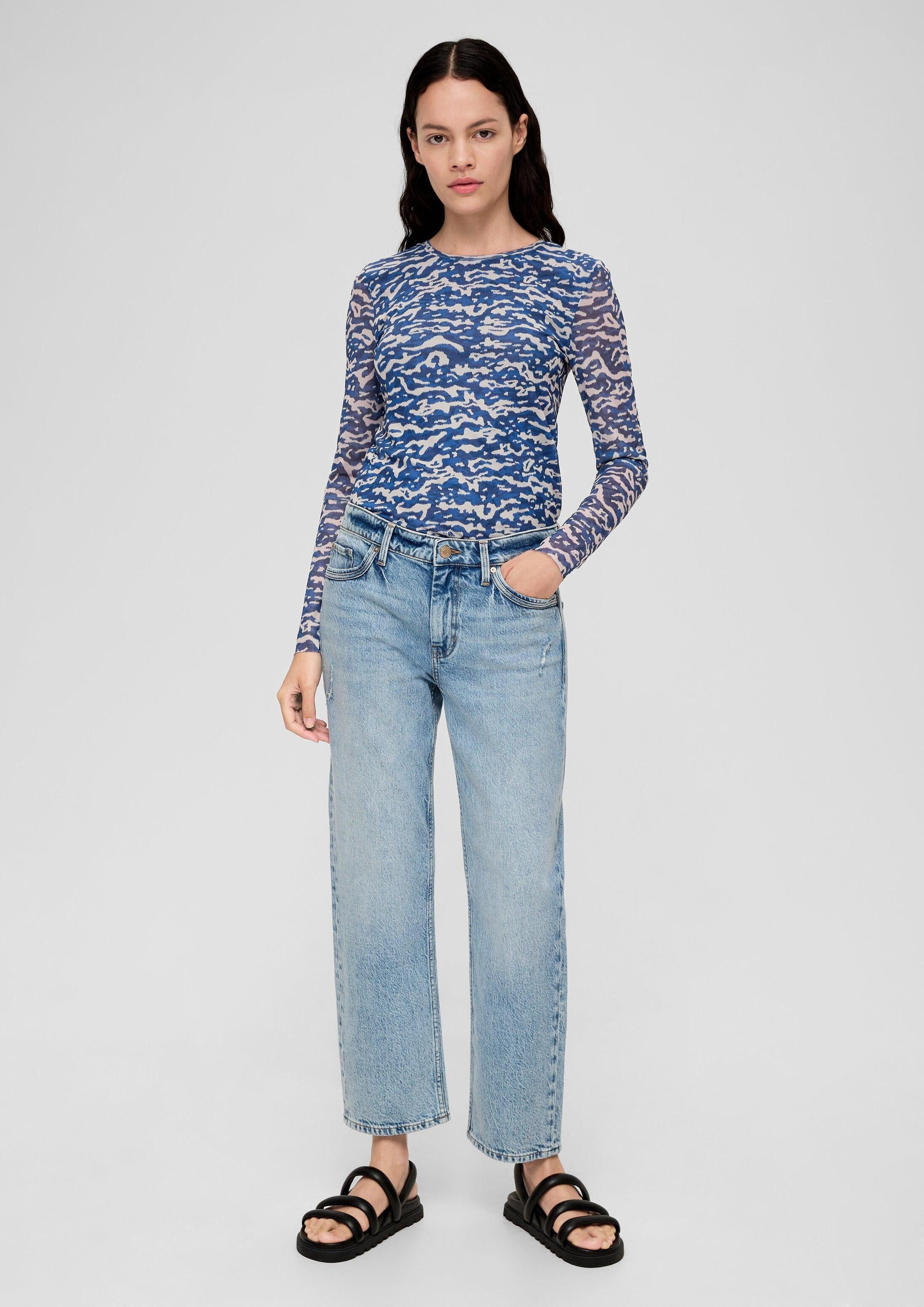 s.Oliver Langarmshirt T-Shirt Langarmshirt aus Mesh