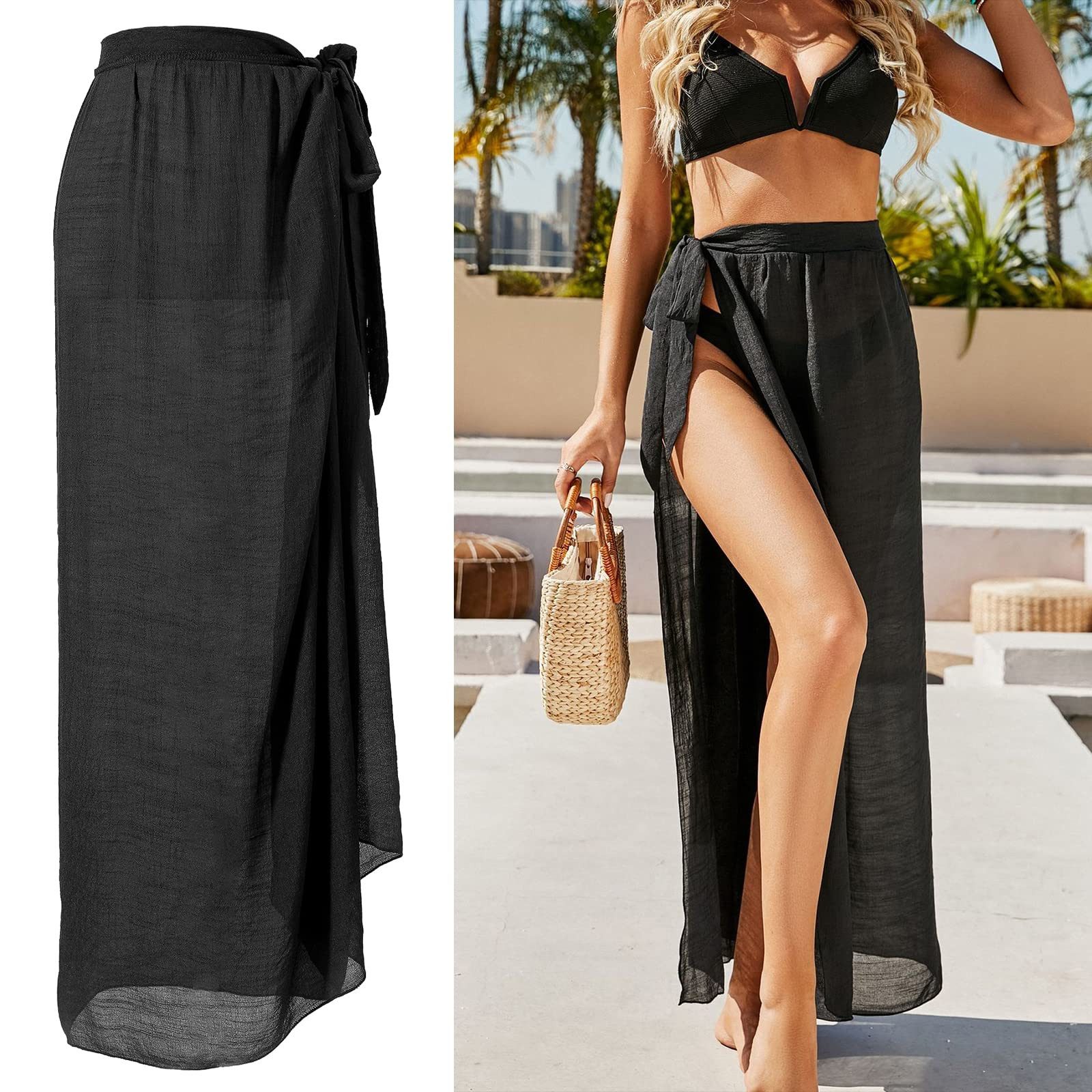 Sommerrock Frauen langes Strandkleid Poncho, Strandkleid Sommer Bikini Cover up