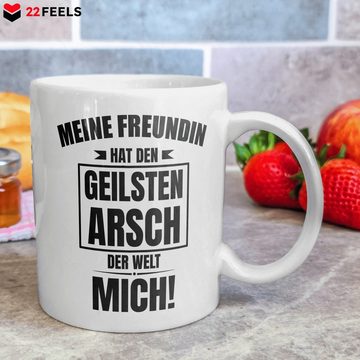 22Feels Tasse Freund Jahrestag Geschenk für Ihn Valentinstag Männer 1 2 Jahre Paar, Keramik, Made in Germany, Spülmaschinenfest