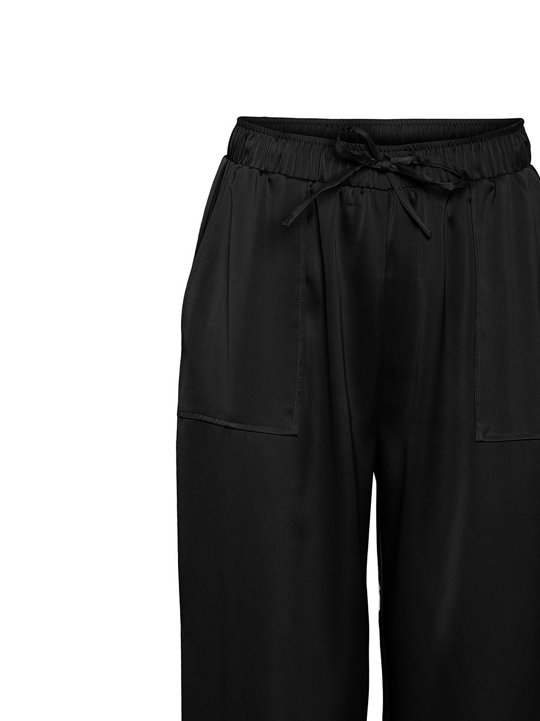 Noisy may Stoffhose Leichte mit Kordelzug und Taschen, weit geschnitten für Damen Normal Fit unifarben windabweisend durchgehend casual-Style