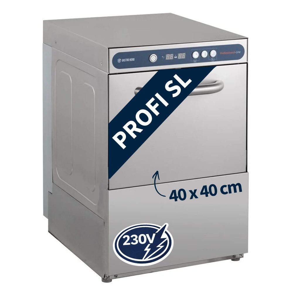 GastroHero Dönergrill Gläserspülmaschine Digital mit Dosierer & Ablaufpumpe für Gastro, 3050 W, mit Klarspüldosierer, mit Reinigerosierer, mit Ablaufpumpe