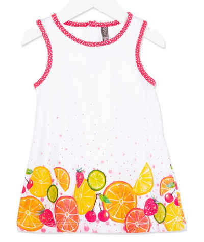 LOSAN A-Linien-Kleid Losan Mädchen Trägerkleid Kleid Früchte weiß (1-tlg)