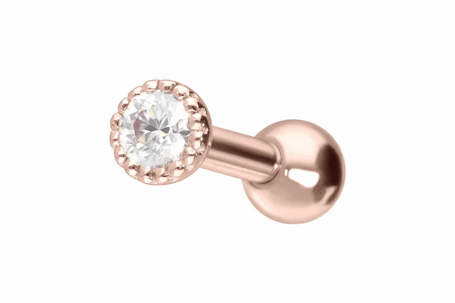 Piercing-Set 14/18 Karat Gold Ohrpiercing MOISSANIT