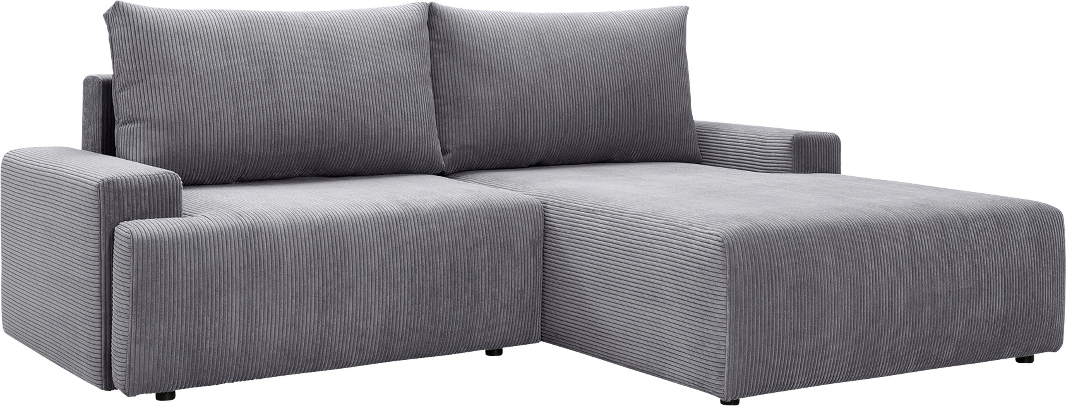 - Cord-Farben in Bettkasten exxpo grey Orinoko, fashion verschiedenen Ecksofa und Bettfunktion sofa inklusive