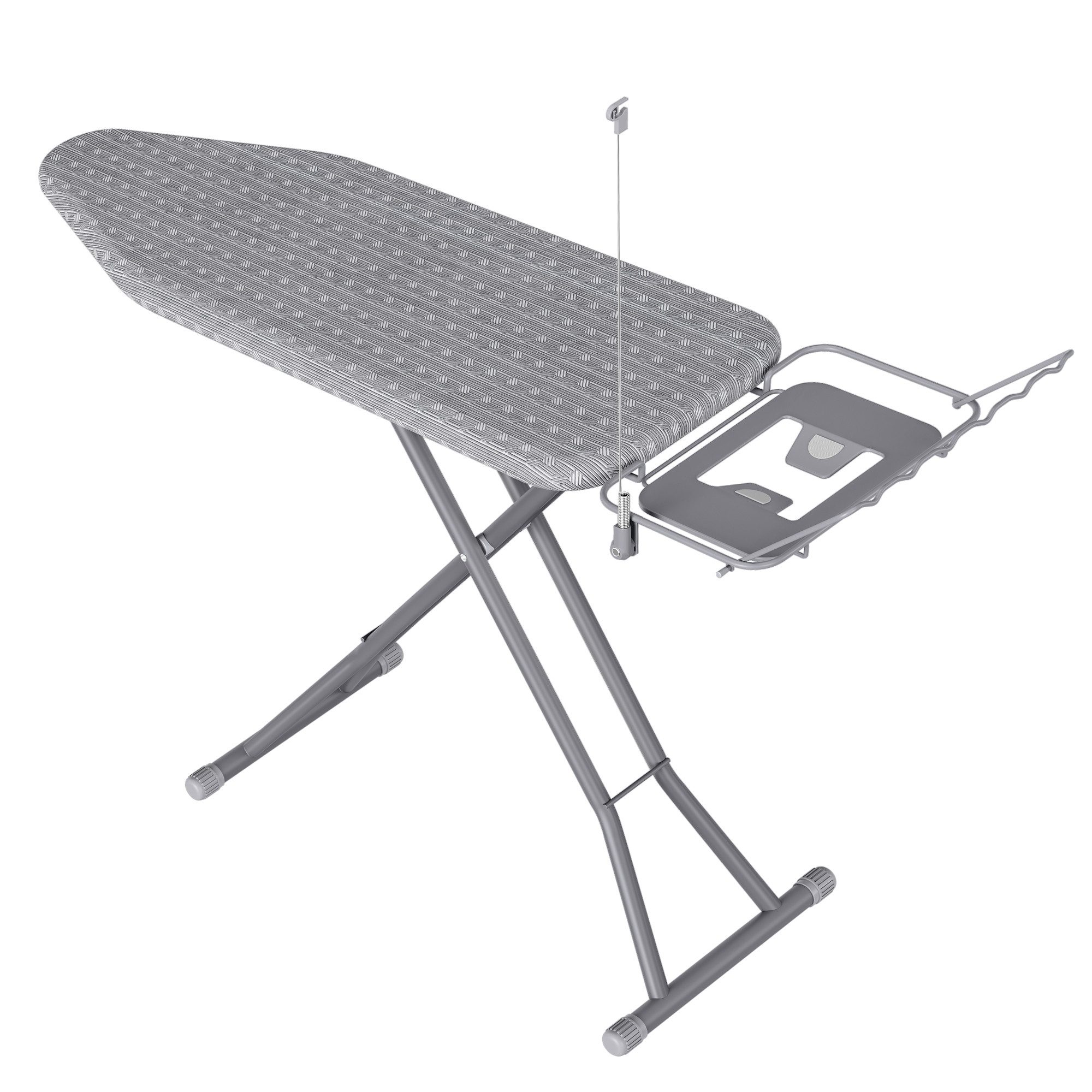 SONGMICS Bügelbrett klappbar, höhenverstellbar, mit Ablage 122 x 38/135 x 48 cm Bügelfläche