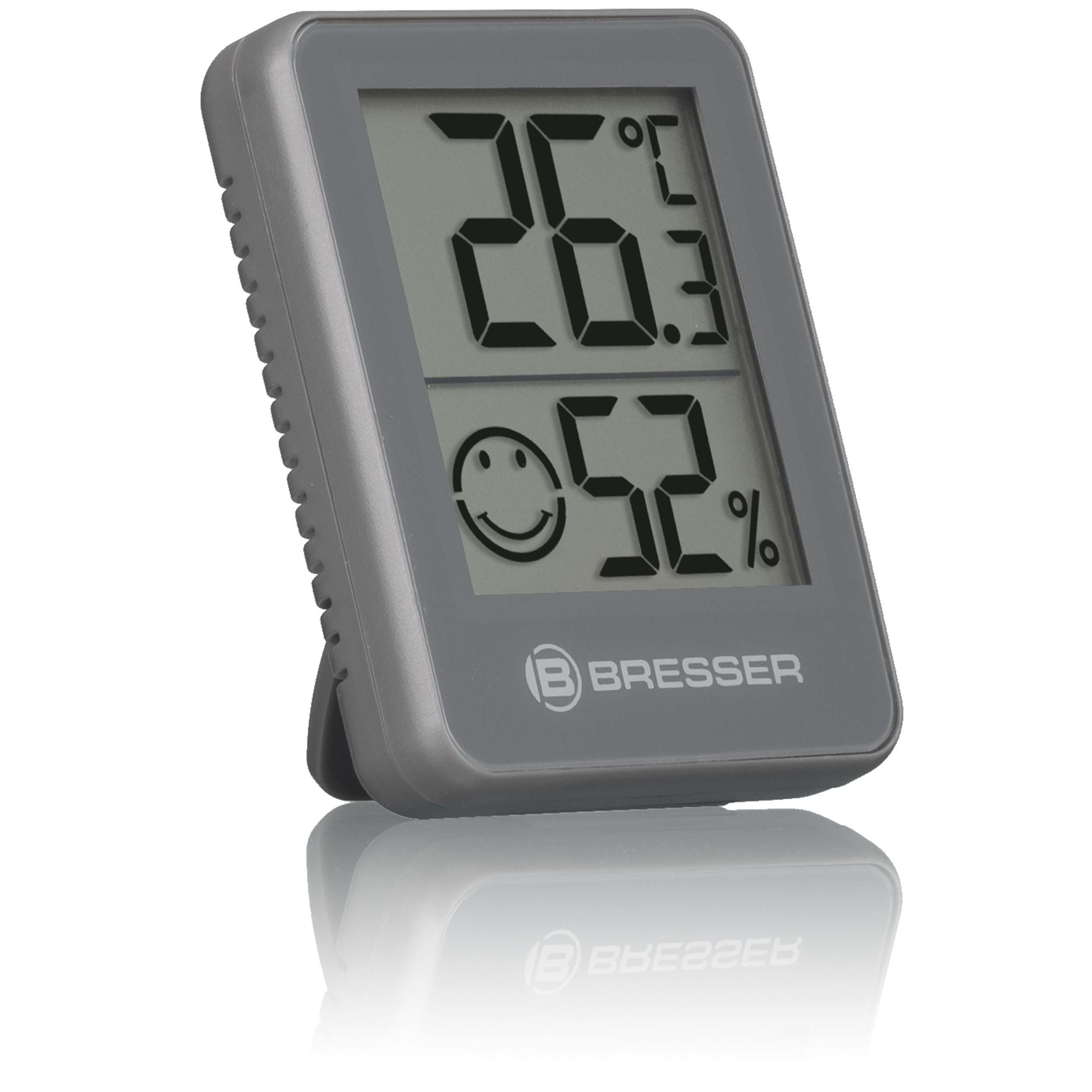 BRESSER Hygrometer ClimaTemp Thermo-Hygro Indikator 3er Set grau