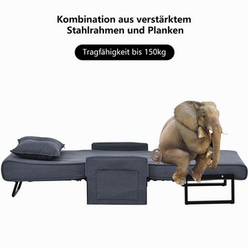 BlingBin Sessel Schlafsessel Liegestuhl (1-St., 3-in-1-Indoor-Liegen, 180CM lang), klappbarer Sofasessel mit Kissen, Mit zwei Seitentaschen