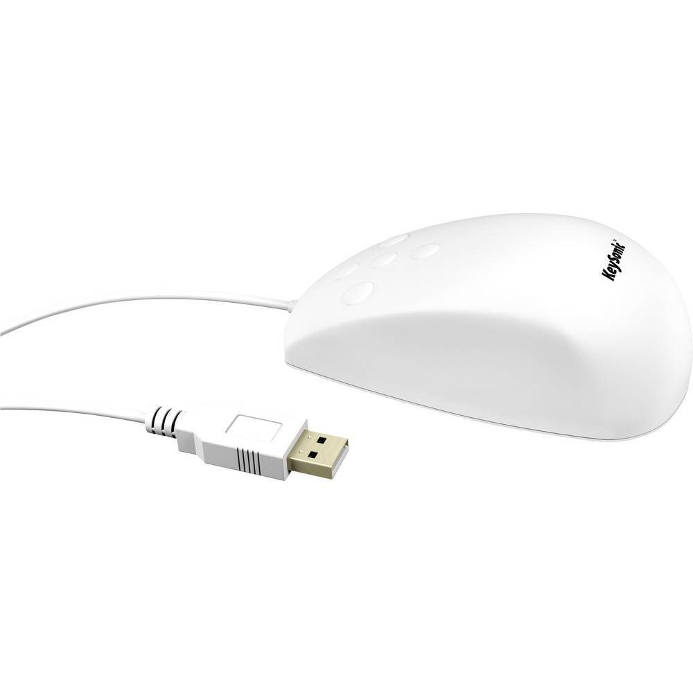 und KSM3020M-W Rechts- USB Staubgeschützt), (Spritzwassergeschützt, Für geeignet Maus Linkshänder wasserdichte KEYSONIC Mäuse