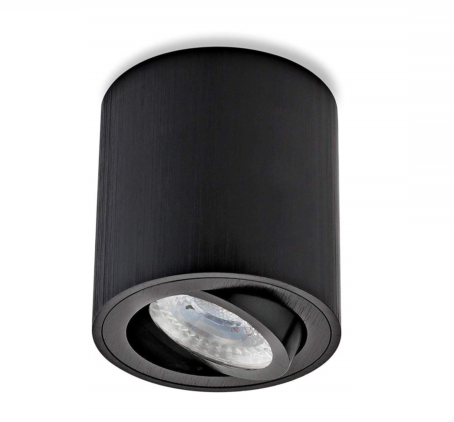 Sweet LED LED Deckenspots spot schwarz Aufbauspots GU10 7 W Aluminium Deckenspots 230V, Leuchtmittel wechselbar, warmweiß, Deckenaufbauleuchte, Aufbaustrahler, Deckenspot