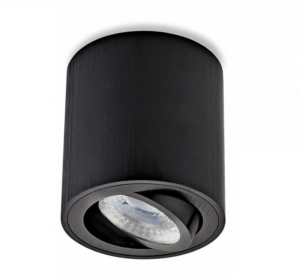 Sweet LED LED Deckenspots spot dimmbar schwarz Aufbauspots GU10 7W  Aluminium, Leuchtmittel wechselbar, Warmweiß, Deckenaufbauleuchte,  Aufbaustrahler, Deckenspot
