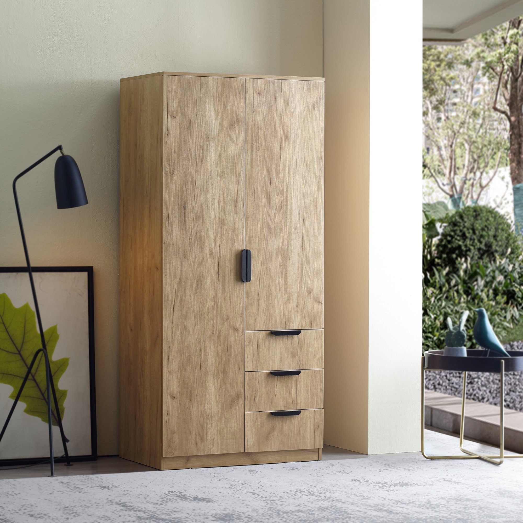 en.casa Kleiderschrank »Eiselfing« 2 Türen 4 günstig online kaufen