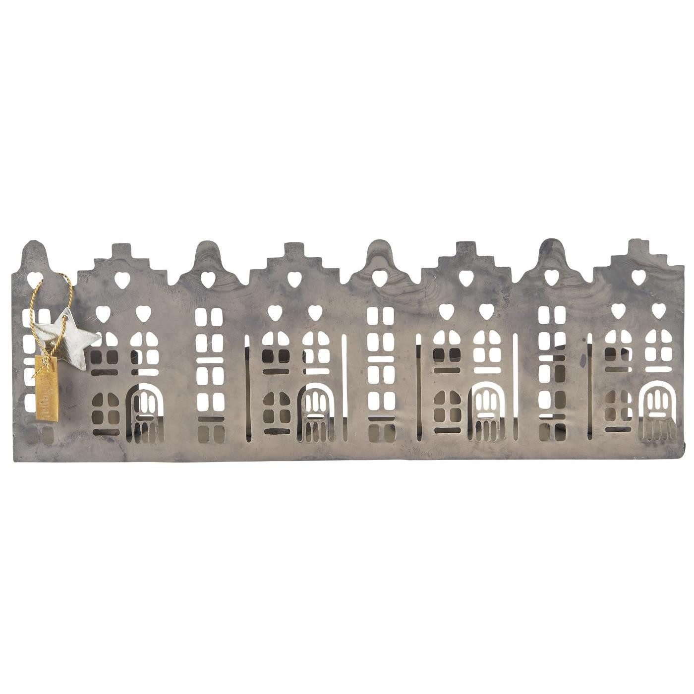 Ib Laursen Kerzenhalter IB Laursen Kerzenhalter HAUSFASSADE Grau für 4 Kerzen 19 cm