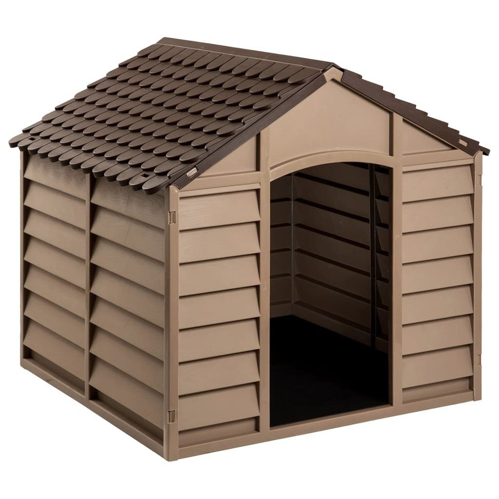 vidaXL Hundezwinger Hundehütte Braun 86x84x82 cm Polypropylen Hundehaus