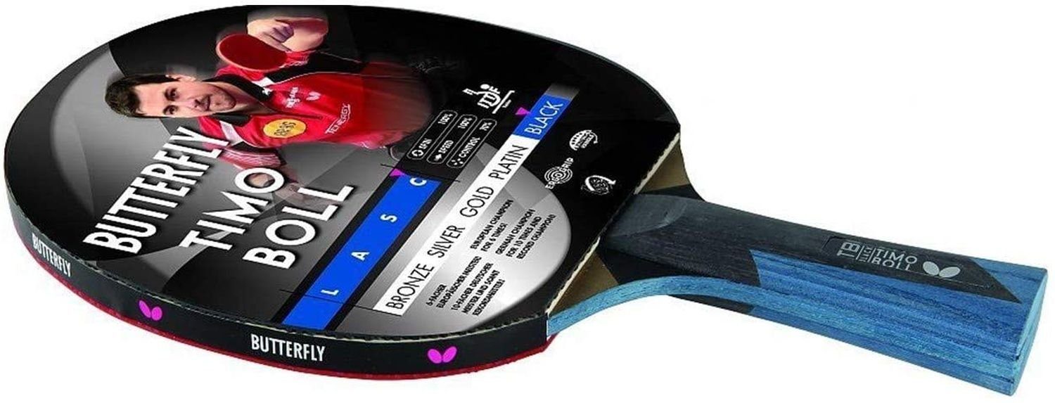Butterfly Tischtennisschläger 1x Timo Boll Black 85031 + Drive Case 1 + Bälle, Tischtennis Schläger Set Tischtennisset Table Tennis Bat Racket