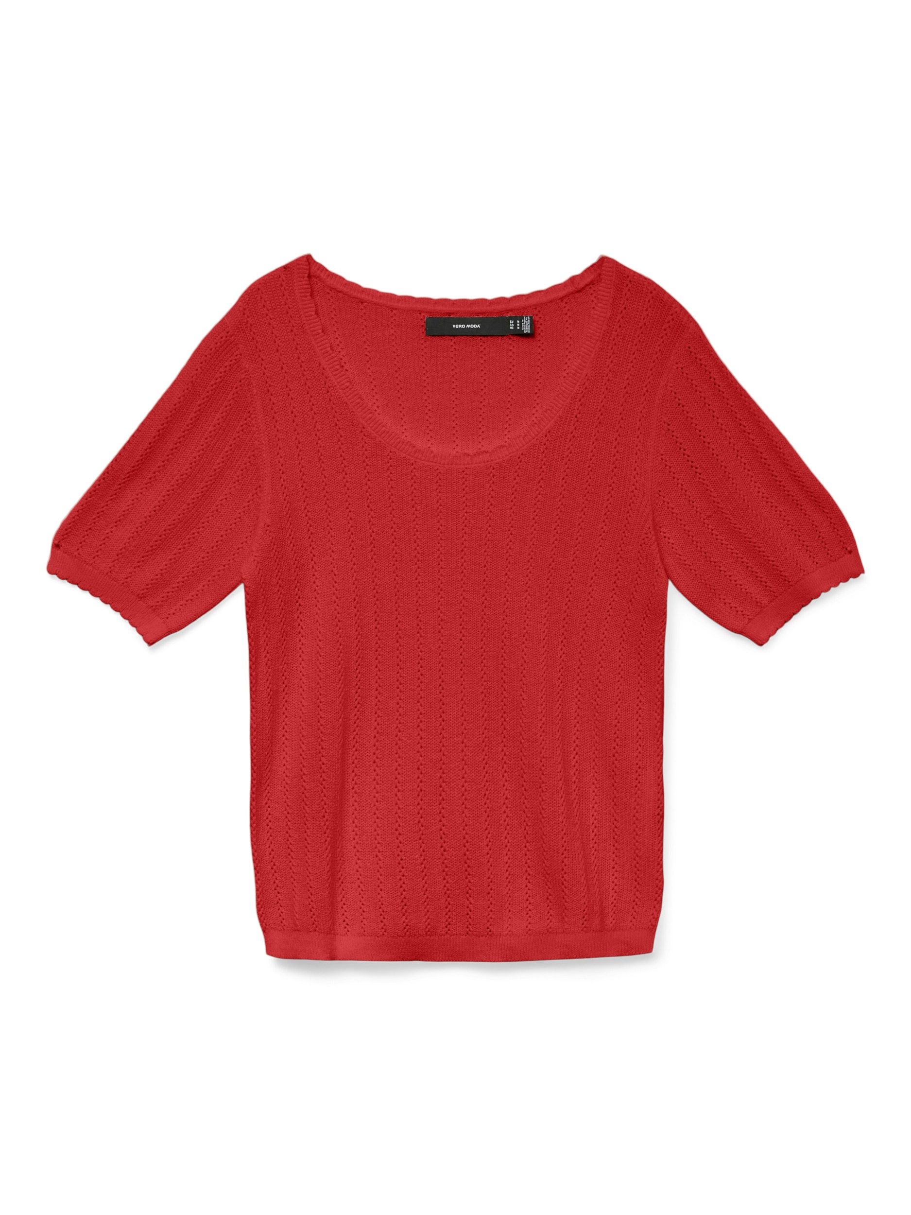Vero Moda Strandpullover VMLUXLIGHT POINTELLE SS U-NECK PULL Fiery Red