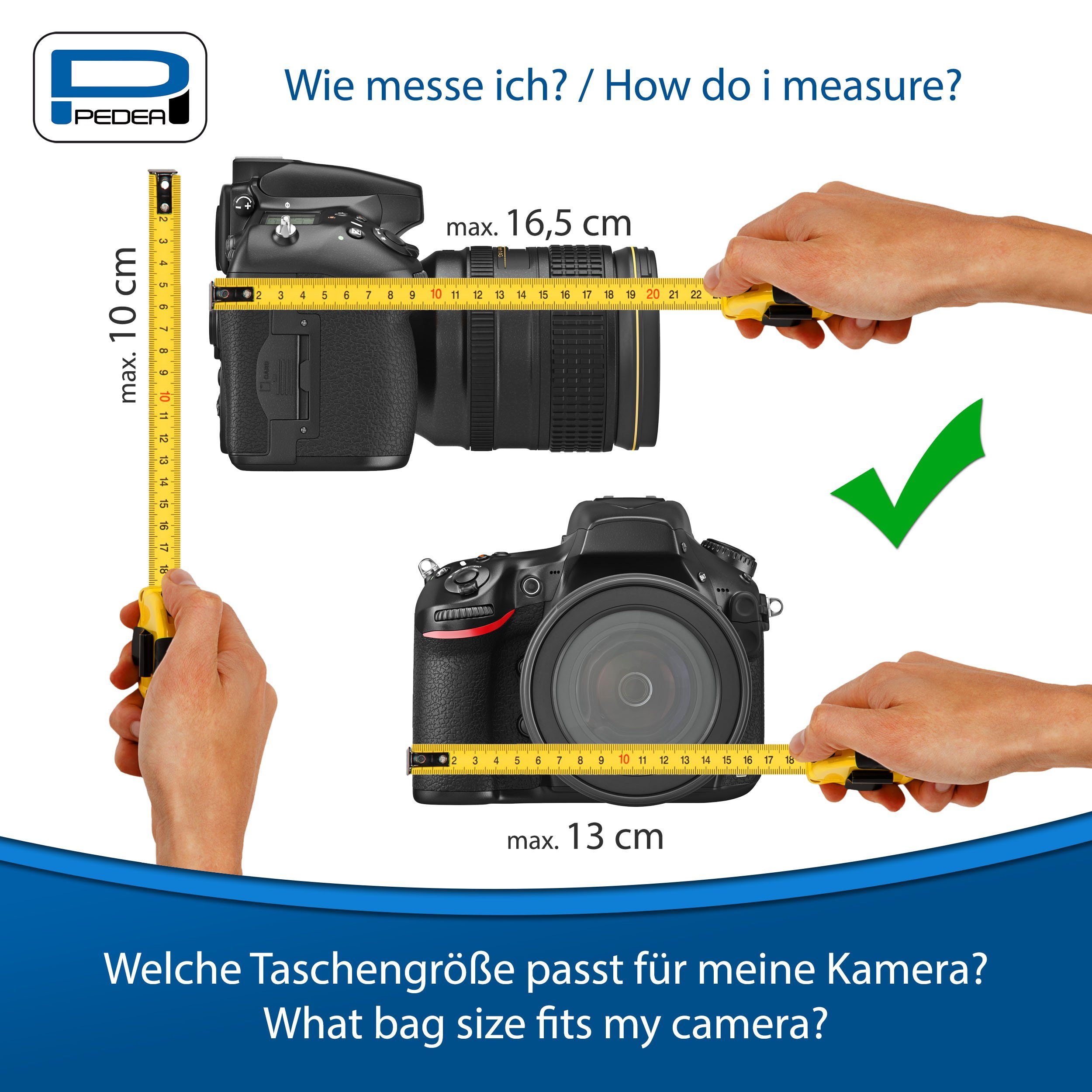 PEDEA Kameratasche GUARD Fototasche gepolstert, mit Gurt und Zubehörfächer, Regenschutz, Schultergurt, Zubehörfächer – Bild 5 von 5