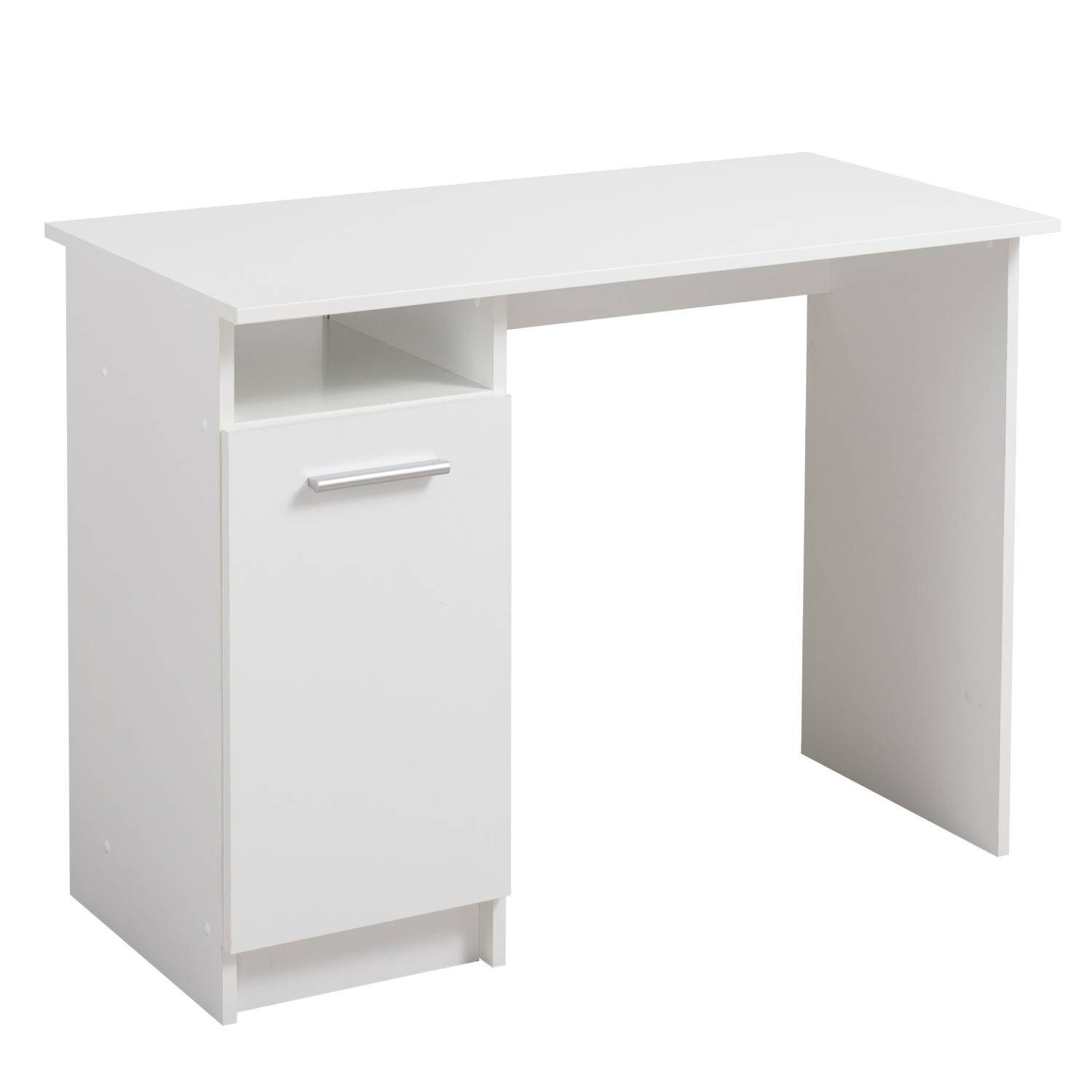 Homestyle4u Schreibtisch Computertisch Bürotisch natur weiß 50x100 Holz (kein Set) weiß | weiß | Weiß