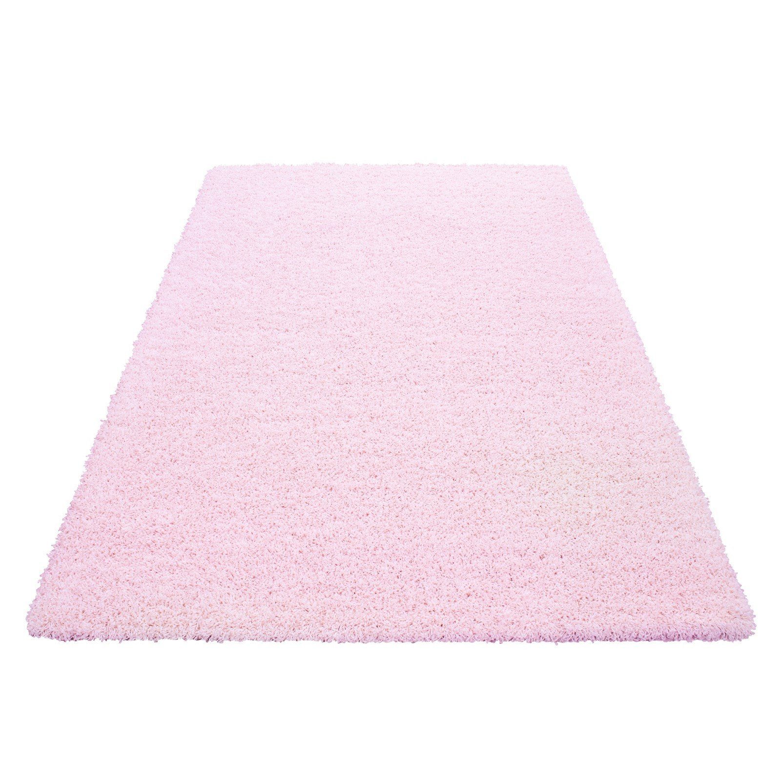 Hochflor-Teppich Teppich Schlafzimmer Shaggy Miovani, 30 mm Rechteckig, Hochflorteppich Langflor, Wohnzimmer Höhe: Pink