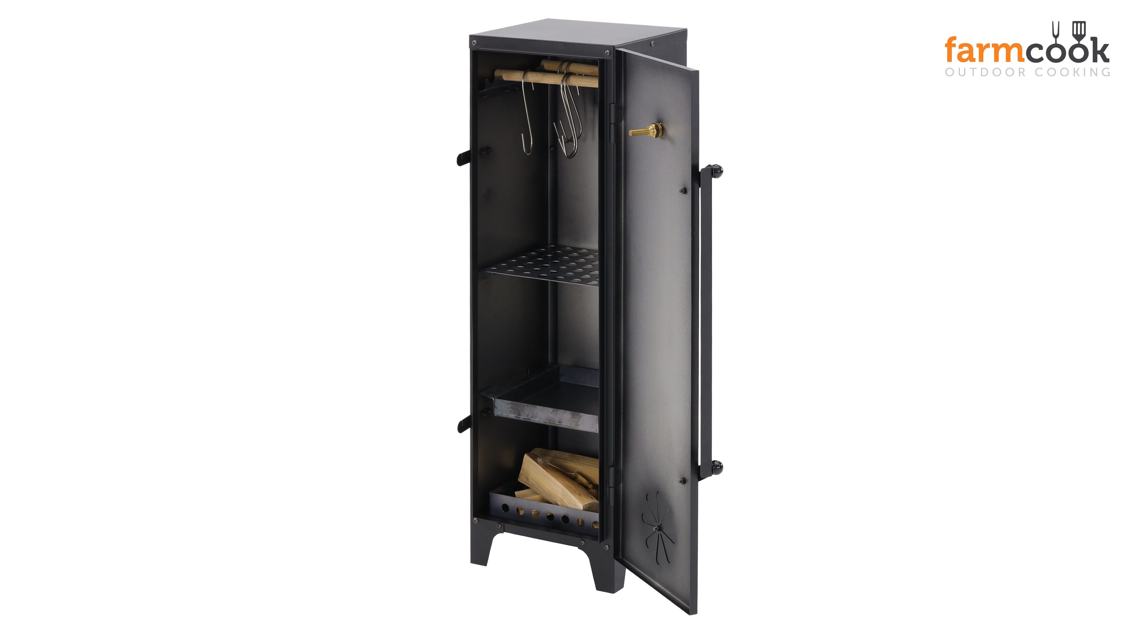 Farmcook Smoker Räucherschrank, kommt zerlegt, mit Thermometer, outdoor