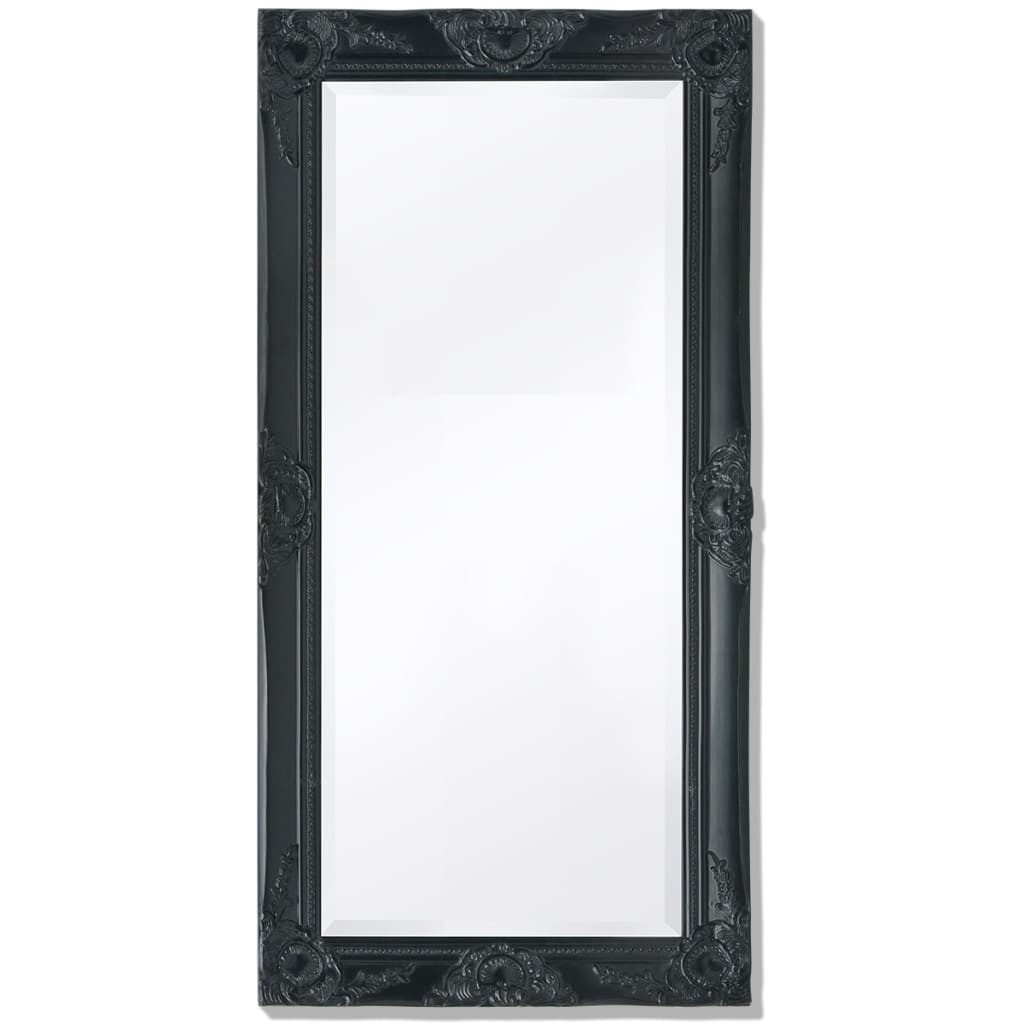 furnicato Wandspiegel im Barock-Stil 100x50 cm Schwarz (1-St)