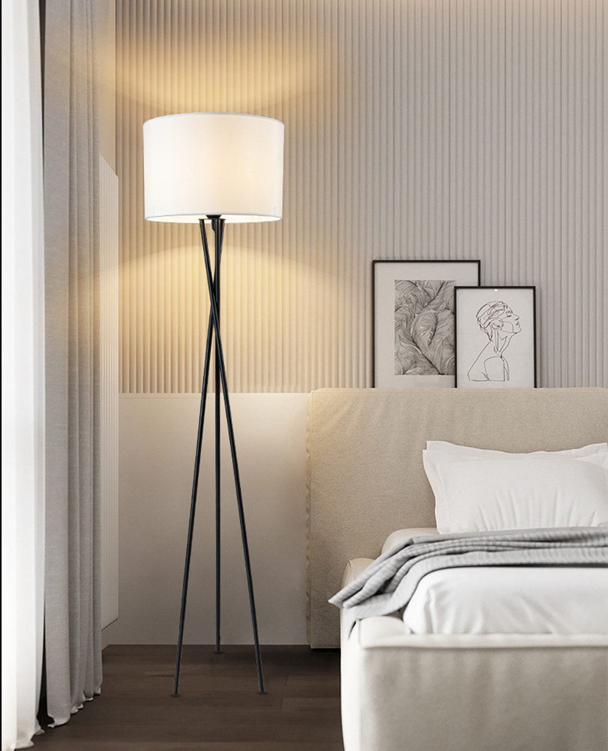 OYLCDI Stehlampe LED Stehlampe dimmbar Wohnzimmer Leselampe schwarz Standle günstig online kaufen