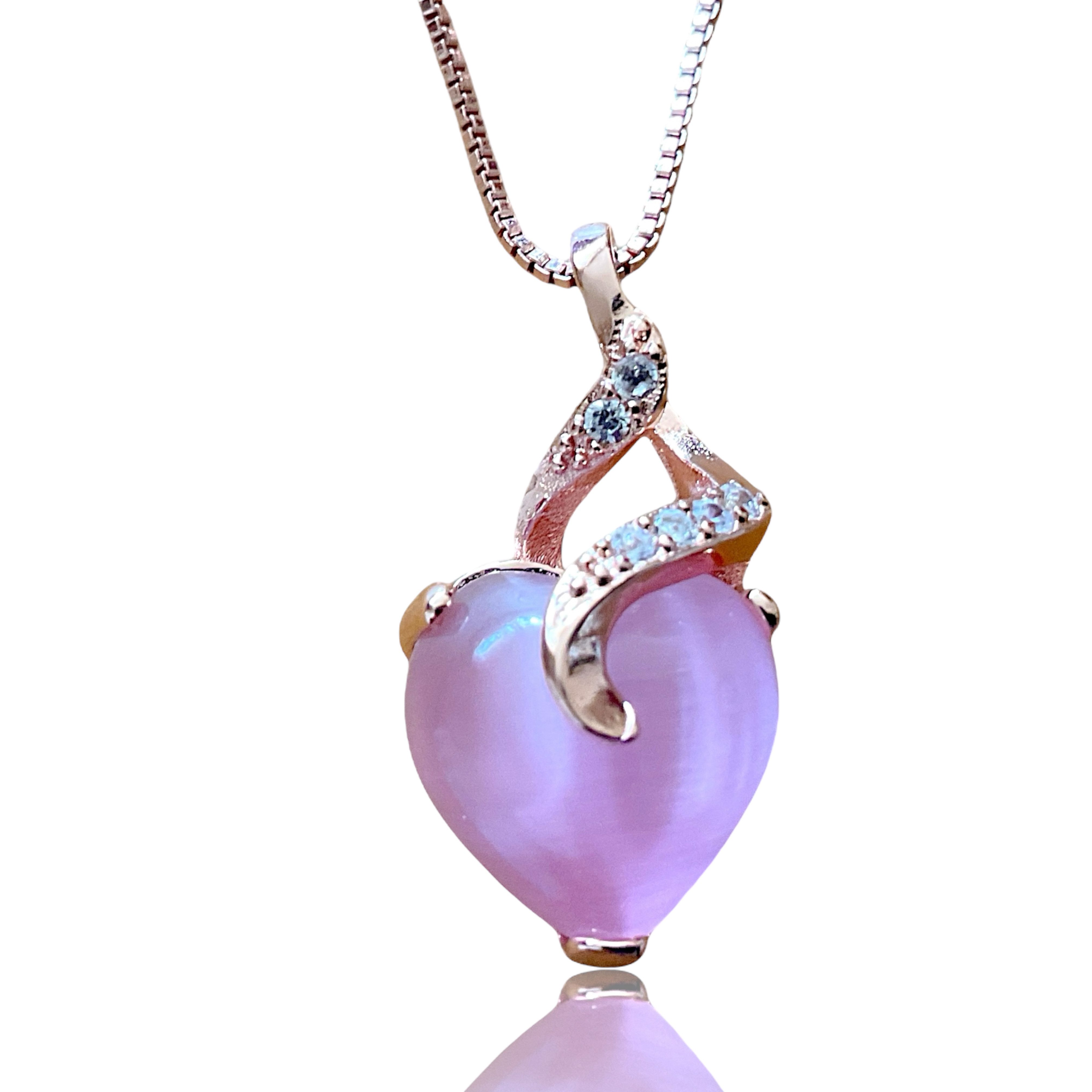 Steinfixx® Collierkettchen-Set Herz Halskette Katzenauge - 925 Silber rosè vergoldet mit Punze (Ich passe auf dich auf" oder "Du bist mein Geschenk", 1-tlg., Ein Schmuckstück mit Bedeutung - Handmade in Germany), in edler Geschenkbox