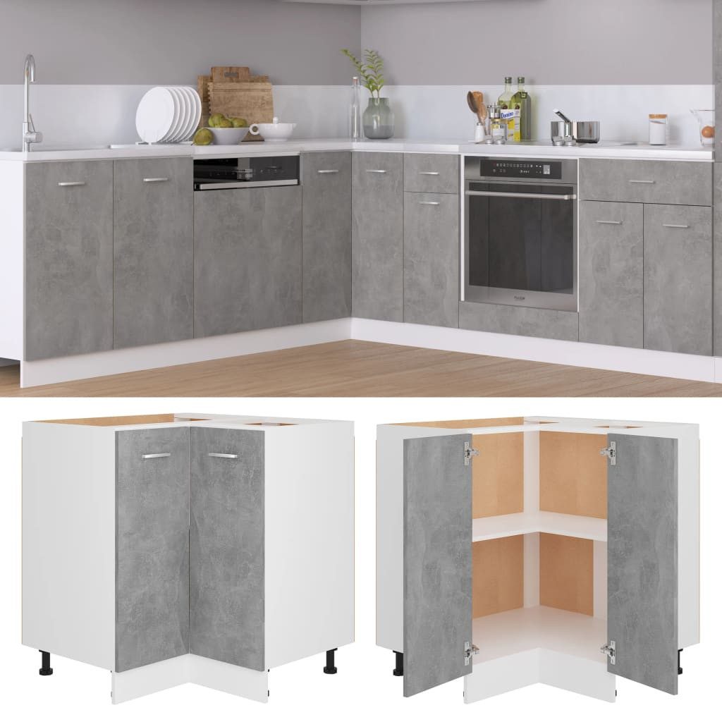 DOTMALL Eckunterschrank Eckunterschrank Lyon Betongrau 75,5x75,5x81,5 günstig online kaufen
