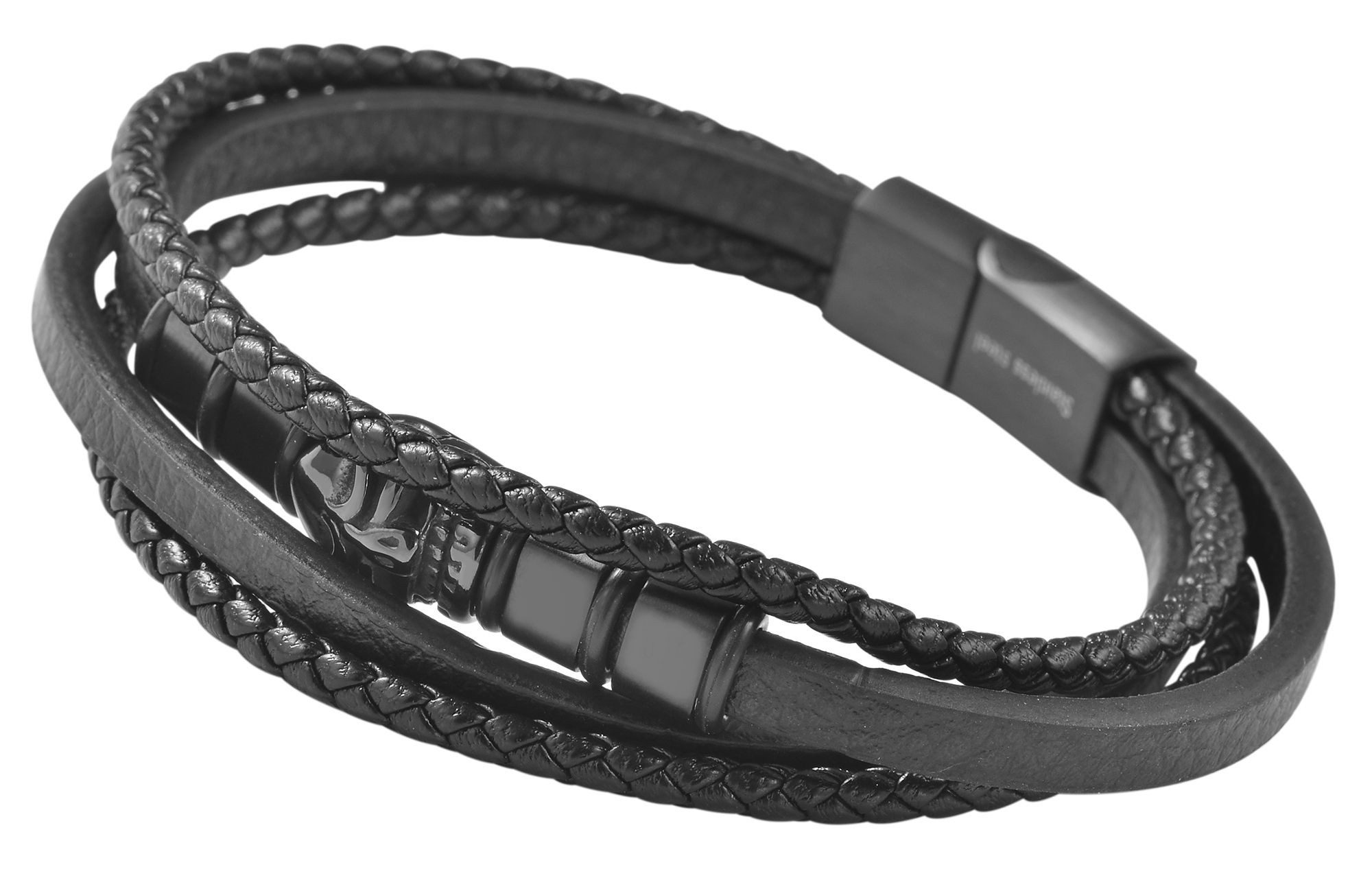 Armband Armband – Lederarmband Totenkopf aus Leder 19 cm