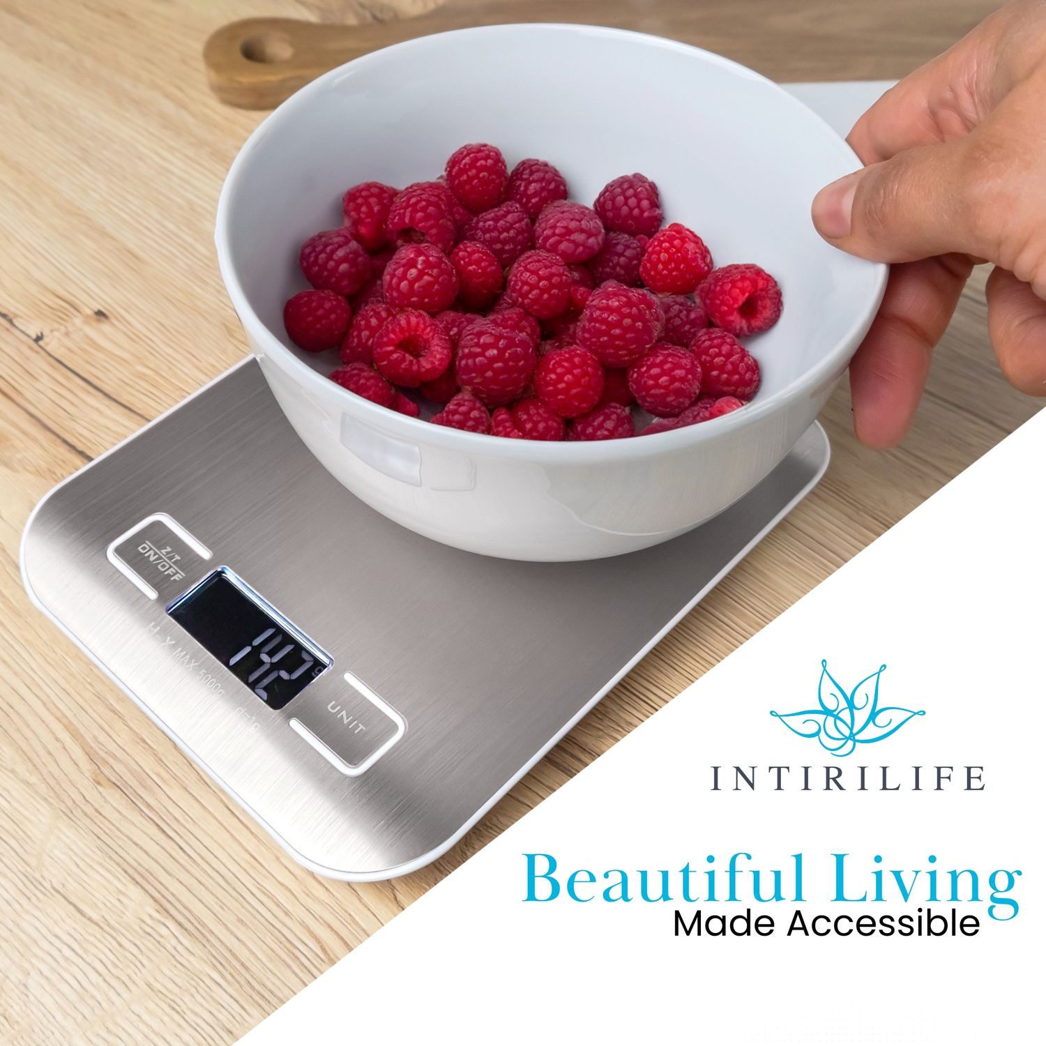 Intirilife Küchenwaage Küchenwaagen, (1-tlg), Küchenwaage mit LCD Display und TARA Funktion Präzise Digitalwaage 5kg