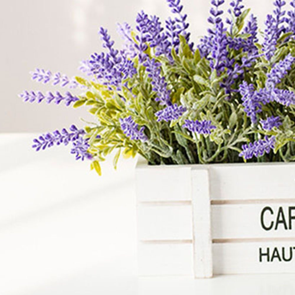 Kunstbonsai Künstliche HIBNOPN Blumen Topf Lavendel, künstlichen Pflanze