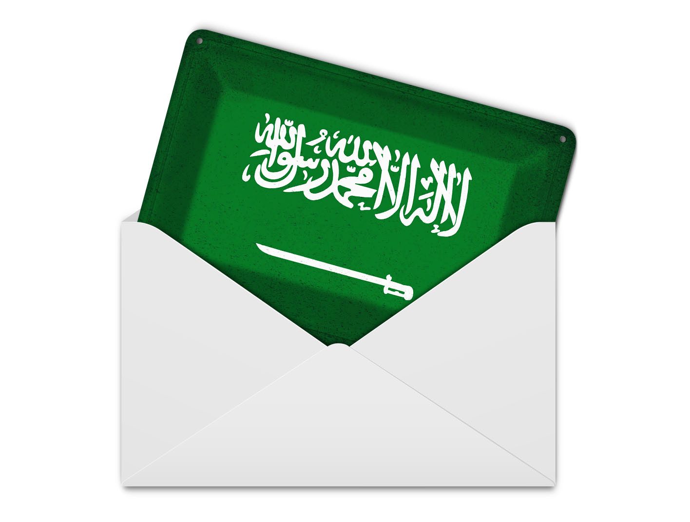 Femer GmbH Postkarte Flagge Saudi-Arabien 14x10 cm Arabia Vintage, unfrankiert