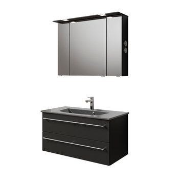 PELIPAL Badmöbel-Set Moderne Badezimmermöbel-Set mit Waschtisch und Spiegelschrank