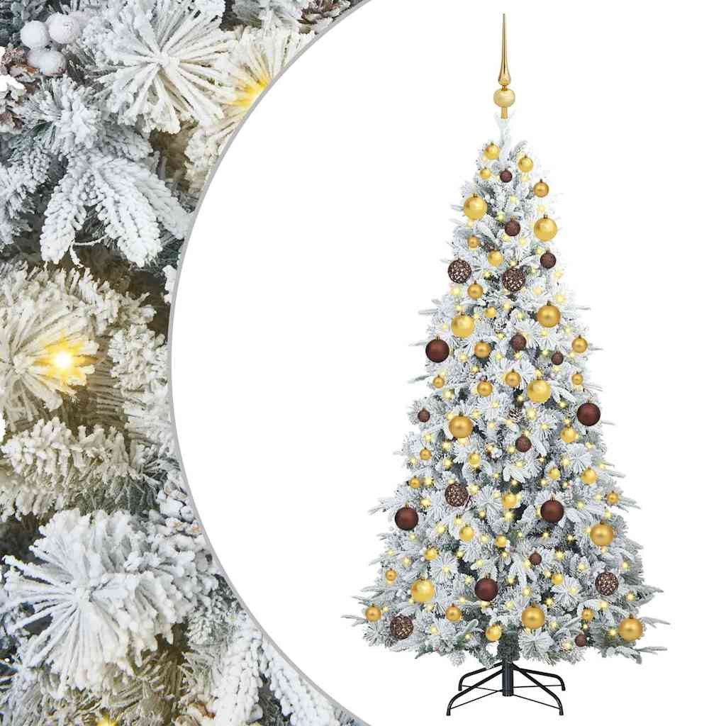 vidaXL Künstlicher Weihnachtsbaum Künstlicher klappbarer Weihnachtsbaum Weiß 180 cm PE und PVC