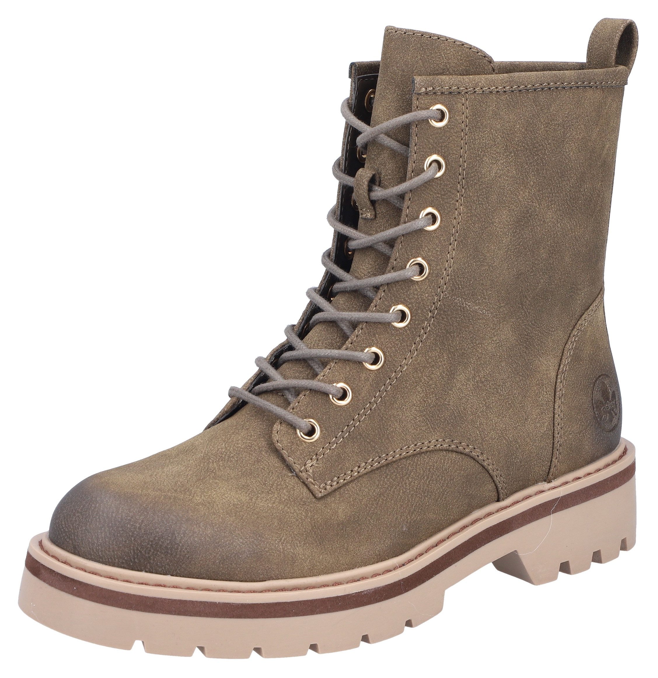 Rieker Schnürboots Schnürstiefelette, Boots, Blockabsatz, mit Profilsohle günstig online kaufen