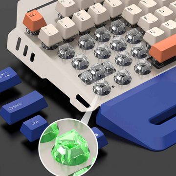 Diida Mechanische Tastatur mit Metalldeckel und Regenbogenbeleuchtung Gaming-Tastatur (Ergonomische Gestaltung, Design des Handyhalters)
