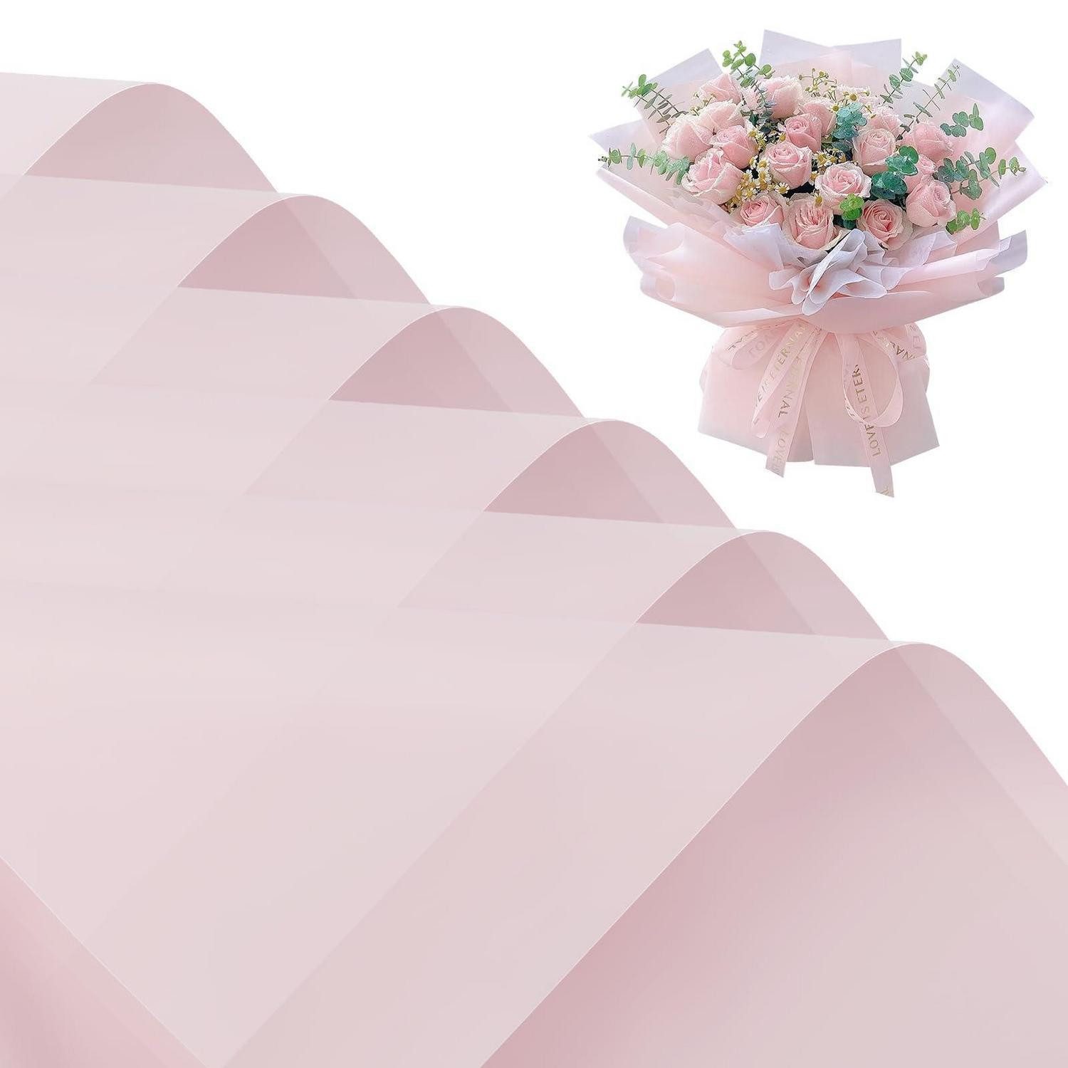 LuxusKollektion Geschenkpapier Blumenpapier matt rosa 20 Blatt, (20St)