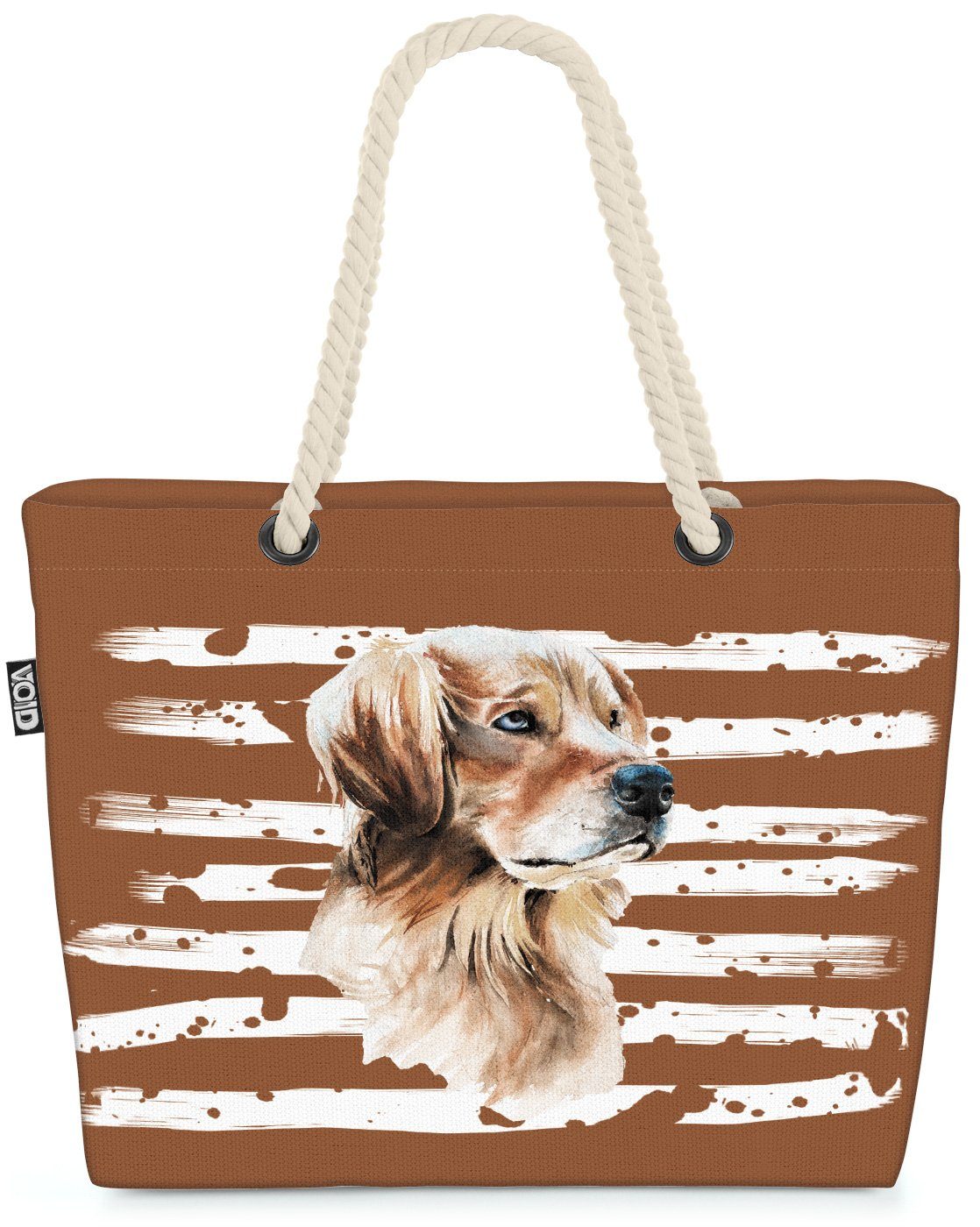 VOID Strandtasche (1-tlg), Golden Retriever Hund Haustier Tier braun