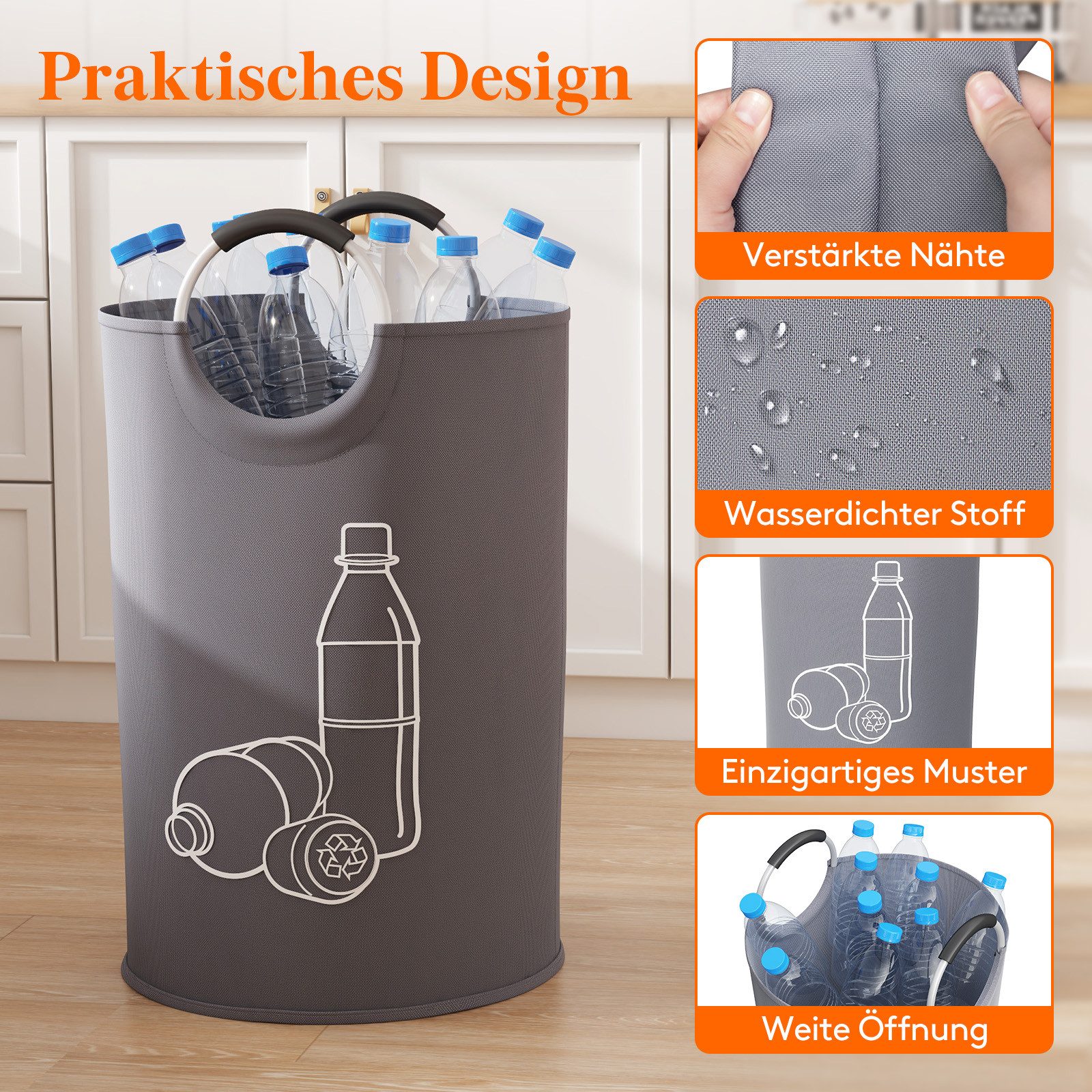 Lifewit Müllsackständer Pfandflaschen Sammelbehälter, Groß Pfandflaschen Aufbewahrung