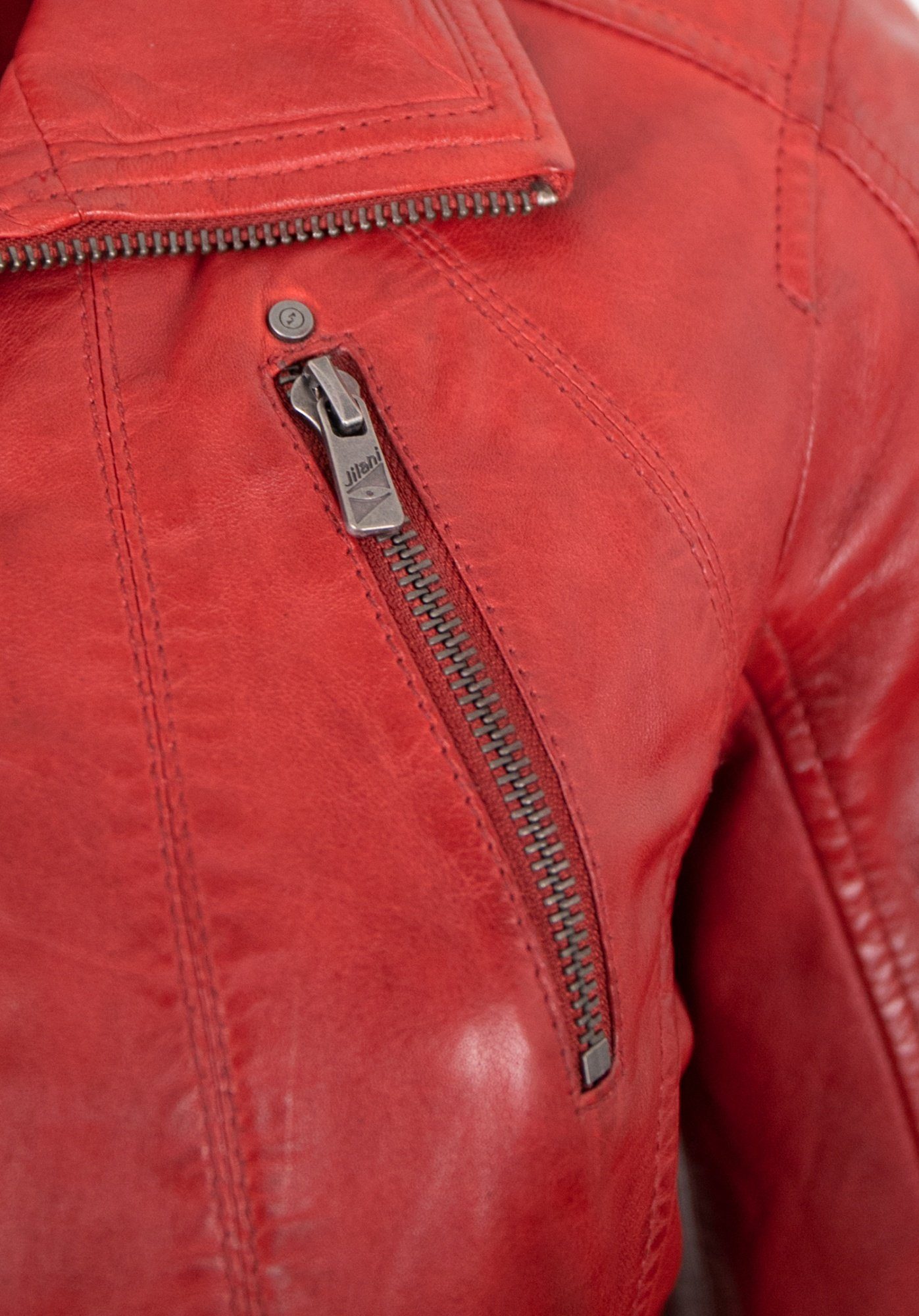 Enlil Jilani Jilani Lederjacke Damen - rot Lederjacke Lammnappa Echtleder