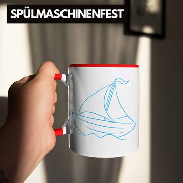Trendation Tasse Segelboot Tasse Lustiges Geschenk für Segler Kapitäne Geschenkidee