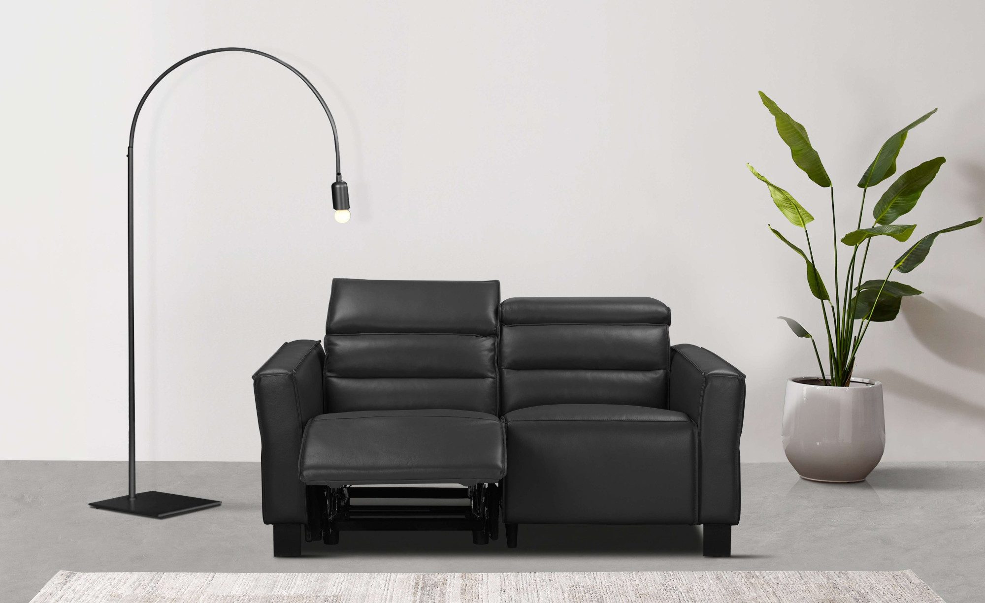 OTTO home 2-Sitzer Carpari, 162 cm, mit manueller od. elektrischer Relaxfunktion, (USB A/C), sowie Kopfteilverstellung