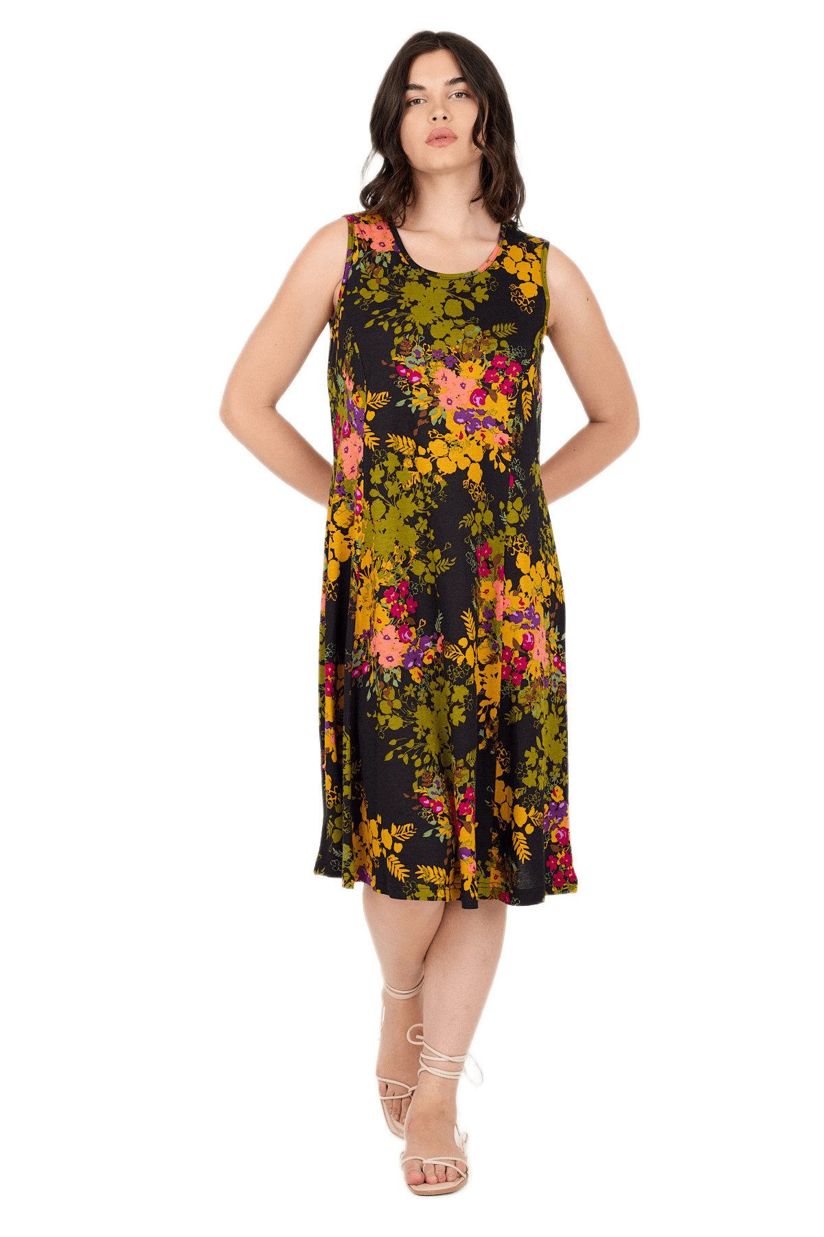 Phistan Midikleid Ärmelloses Damenkleid aus Strick