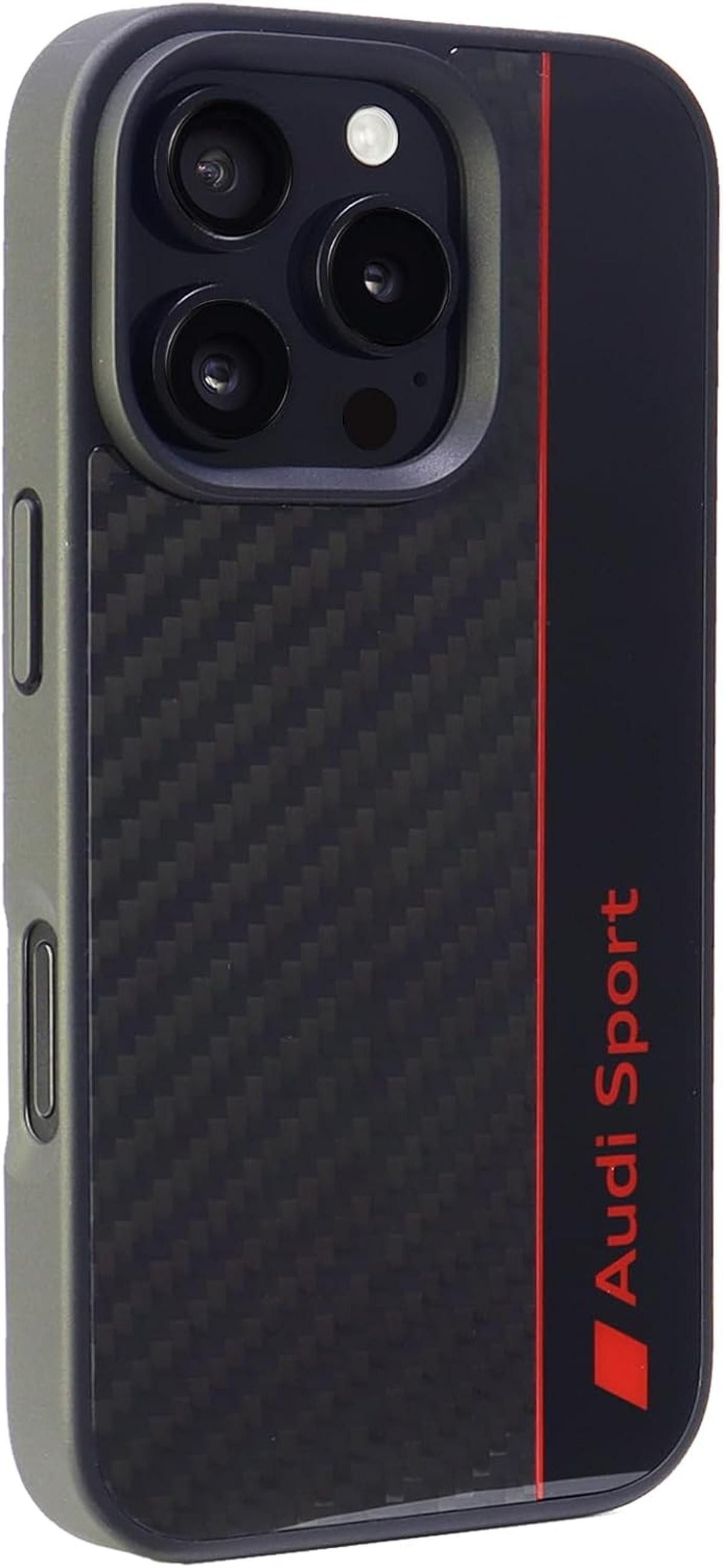 Audi Handyhülle Audi Sport Handyhülle iPhone 16 Pro Stoßabsorbierende Hülle schwarz