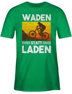 Shirtracer T-Shirt Waden statt Laden Vintage weiß Fahrrad Bekleidung Radsport