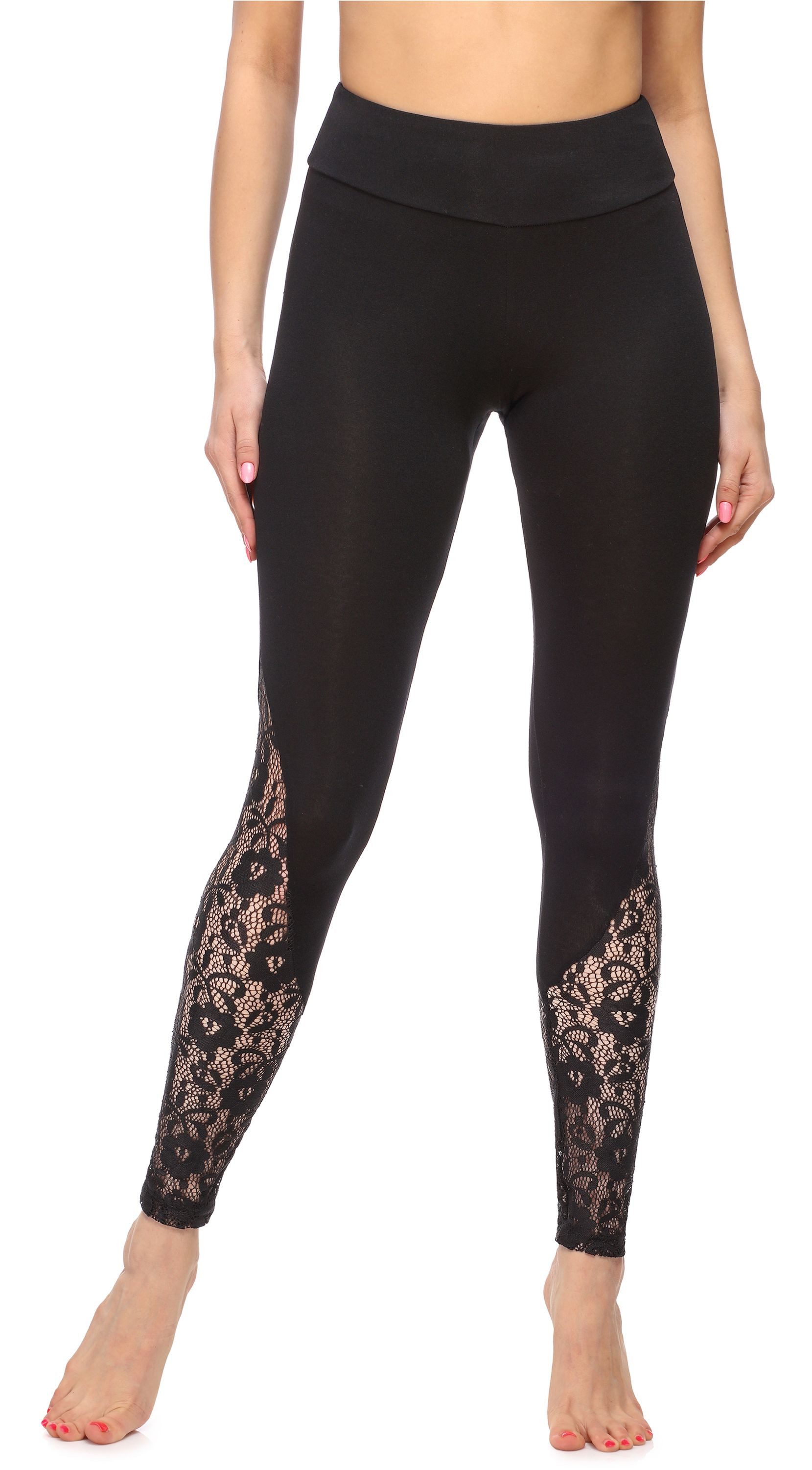 Leggings Damen Lange Leggings aus Viskose MS10-306