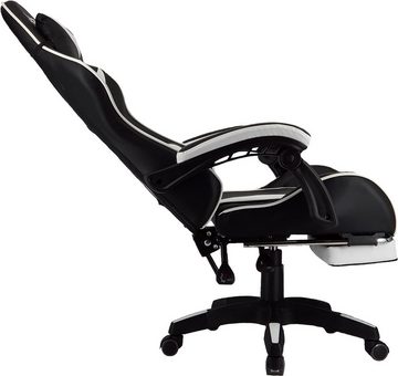 JUNG Gaming-Stuhl xRace Gaming Stuhl Bürostuhl Ergonomisch, Lendenkissen verstellbar (150Kg Belastbar, Zockerstuhl, Zocker, Sessel Gaming, 1 St), PC Sessel, Computerstuhl, Computer Stuhl, Zockersessel